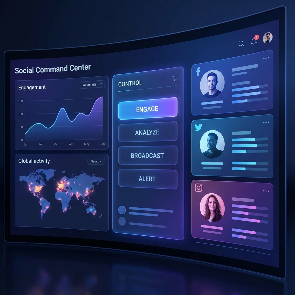 Social Command Center Mockup